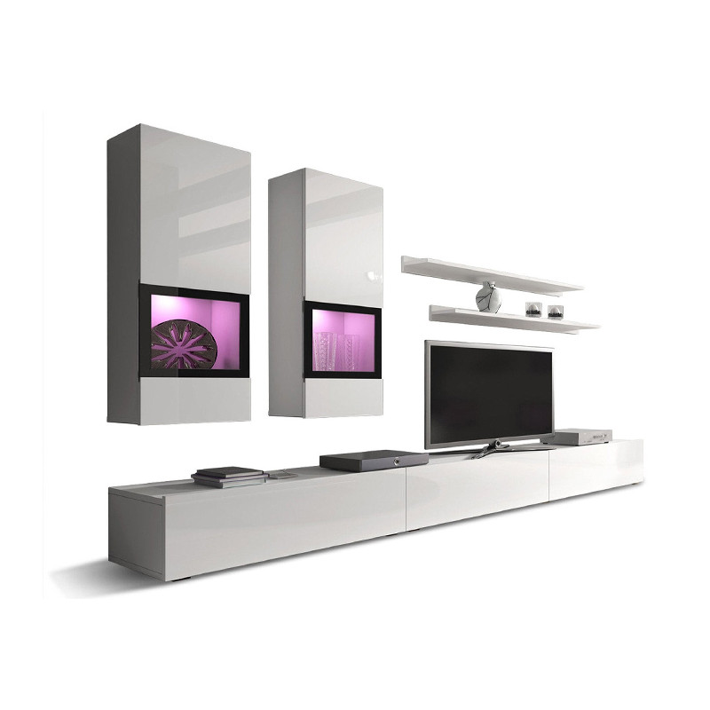 Lagoon Entertainment Unit White Gloss/White Matt